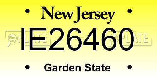 IE26460 New Jersey License Plate