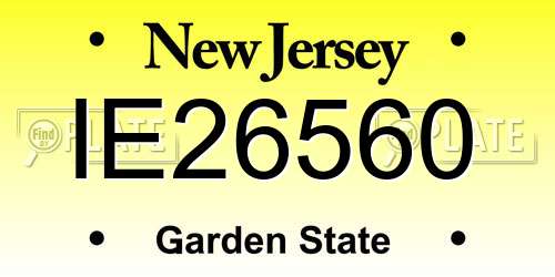 IE26560 New Jersey License Plate
