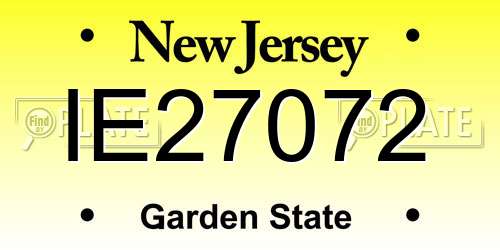 IE27072 New Jersey License Plate