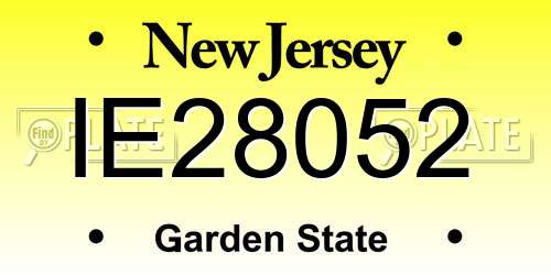 IE28052 New Jersey License Plate