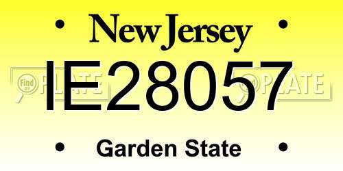 IE28057 New Jersey License Plate