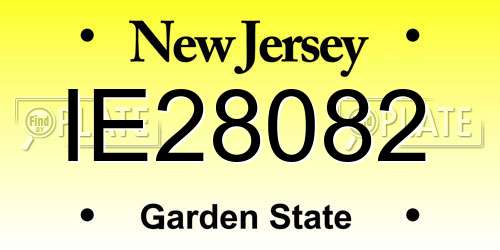 IE28082 New Jersey License Plate