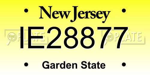 IE28877 New Jersey License Plate