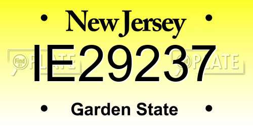 IE29237 New Jersey License Plate