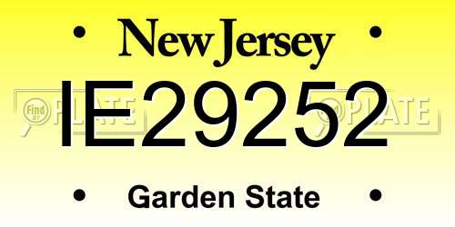 IE29252 New Jersey License Plate