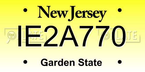 IE2A770 New Jersey License Plate