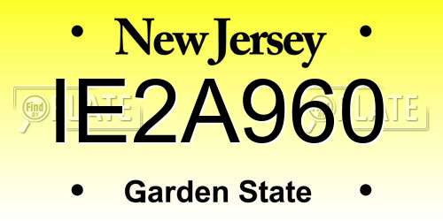 IE2A960 New Jersey License Plate