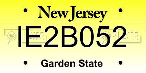IE2B052 New Jersey License Plate