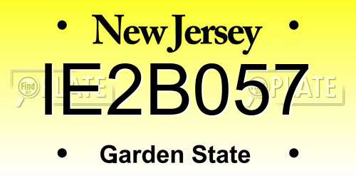 IE2B057 New Jersey License Plate