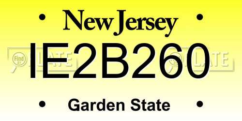 IE2B260 New Jersey License Plate