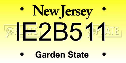 IE2B511 New Jersey License Plate