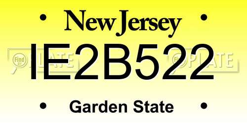 IE2B522 New Jersey License Plate