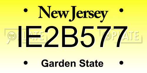 IE2B577 New Jersey License Plate