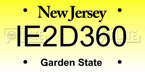 IE2D360 New Jersey License Plate