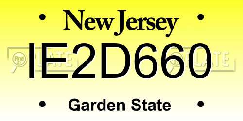 IE2D660 New Jersey License Plate