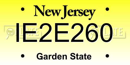 IE2E260 New Jersey License Plate