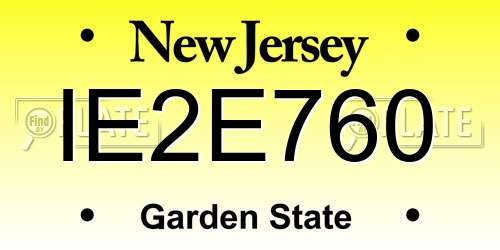IE2E760 New Jersey License Plate