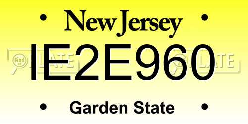 IE2E960 New Jersey License Plate