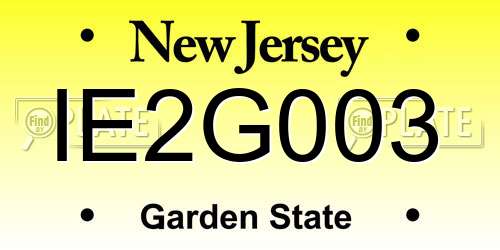 IE2G003 New Jersey License Plate