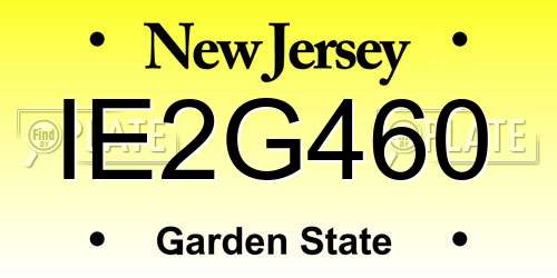 IE2G460 New Jersey License Plate