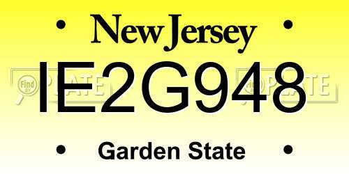 IE2G948 New Jersey License Plate