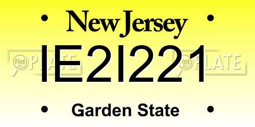 IE2I221 New Jersey License Plate
