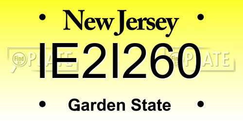 IE2I260 New Jersey License Plate