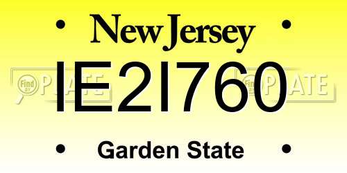IE2I760 New Jersey License Plate