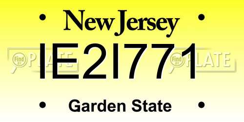 IE2I771 New Jersey License Plate