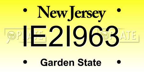 IE2I963 New Jersey License Plate