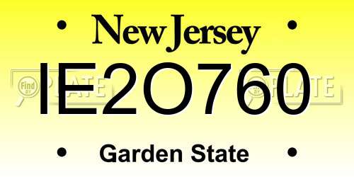 IE2O760 New Jersey License Plate