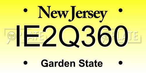 IE2Q360 New Jersey License Plate