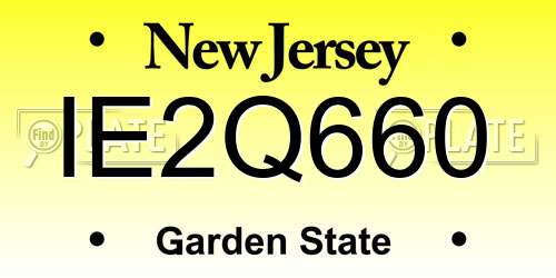 IE2Q660 New Jersey License Plate