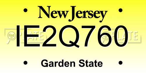 IE2Q760 New Jersey License Plate