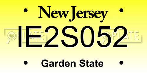 IE2S052 New Jersey License Plate
