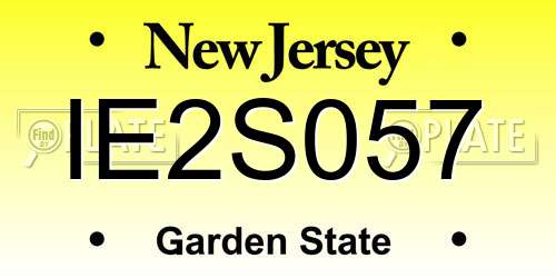 IE2S057 New Jersey License Plate