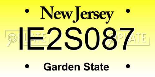 IE2S087 New Jersey License Plate