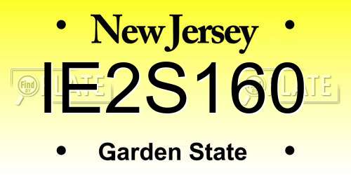 IE2S160 New Jersey License Plate