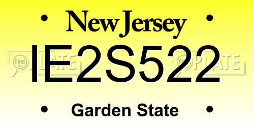 IE2S522 New Jersey License Plate