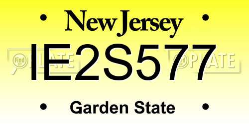 IE2S577 New Jersey License Plate