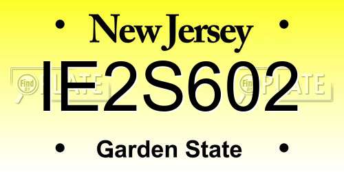 IE2S602 New Jersey License Plate