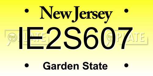 IE2S607 New Jersey License Plate