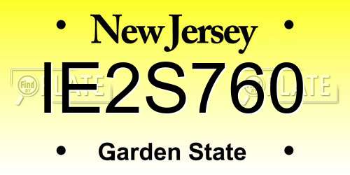 IE2S760 New Jersey License Plate