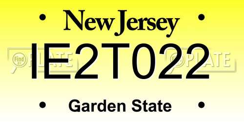 IE2T022 New Jersey License Plate