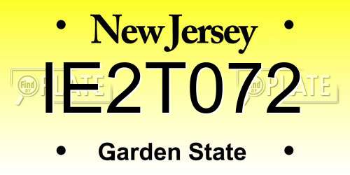 IE2T072 New Jersey License Plate
