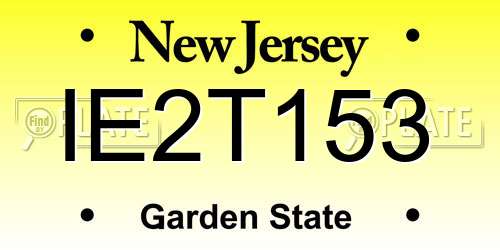 IE2T153 New Jersey License Plate