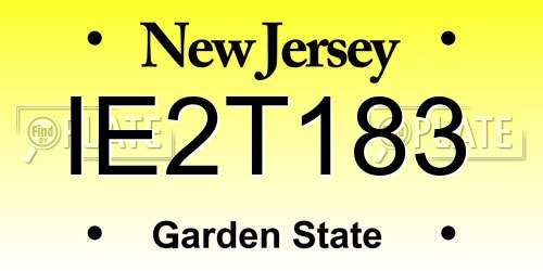 IE2T183 New Jersey License Plate