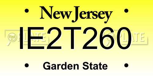IE2T260 New Jersey License Plate