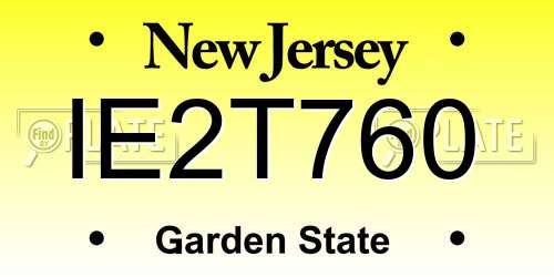 IE2T760 New Jersey License Plate