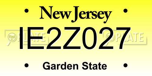 IE2Z027 New Jersey License Plate